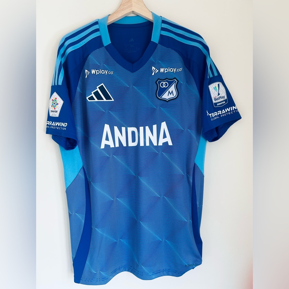 MILLONARIOS F.C 2025 S. MOSQUERA MATCH ISSUED AUTHENTIC ADIDAS SHIRT LARGE.